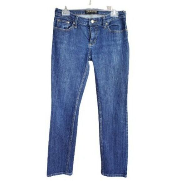 Women's Low Rise Dark Denim Straight Leg Jeans by Fabulosity Size 7 NWOT - Picture 1 of 6